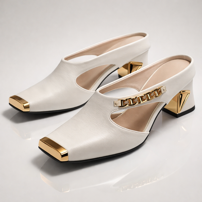 ELLIS GILDED BLOCK HEELS